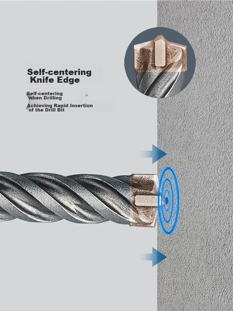 BOSCH Rotary Hammer Drill Bit, Four-Hole 5 Series Round Shank, Two-Hole Two-Groove Concrete Masonry Drill Bit, 6/8/10mm, 3-Piece Set 6