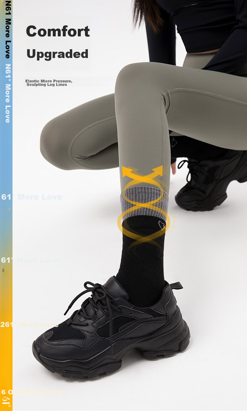 361° Sports Long Socks, Yoga Non-Slip Socks, Fitness Indoor Floor Exercise Breathable Socks, Foot And Leg Protectio 6