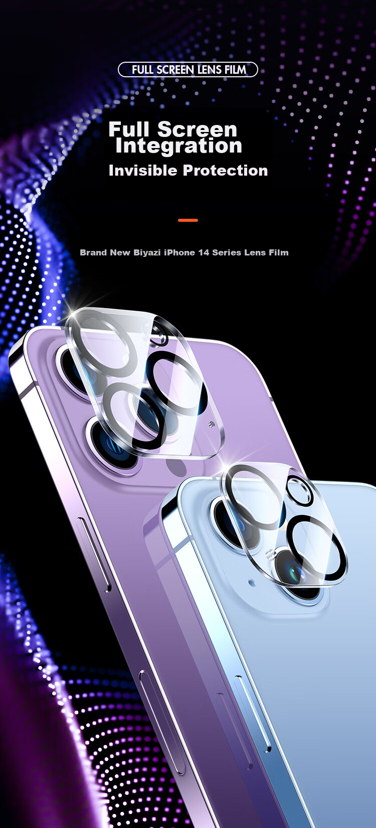 BIAZE Lens Protector for Apple IPhone 14 Pro/14 Pro Max, High-Definition Nano Protective Film for IPhone 14 Pro Max Camera, Scratch-Resistant Tempered Glass JM413 1