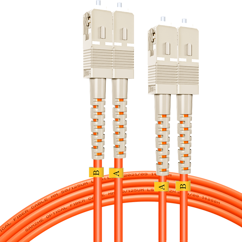 SAMZHE Fiber Optic Patch Cable, Telecom-Grade SC-SC Multimode Dual-Core, Low Smoke Zero Halogen Environmentally Friendly Fiber Optic Home Installation Cable, Transceiver Pigtail, 3 Meters G2-SCSC03