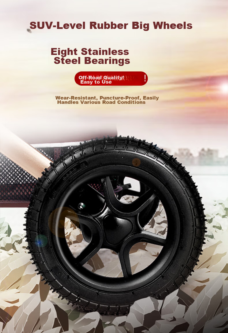 ANGI BABY Stroller: Reclining, Foldable, High-View, Reversible, Shock-Absorbing Baby Carriage 11