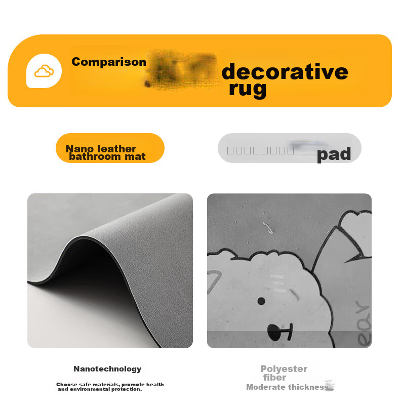 Huaxu Bathroom Absorbent Floor Mat, Toilet Non-Slip Mat, Washroom Mat, Customizable - Dark Secret Realm 5080 8