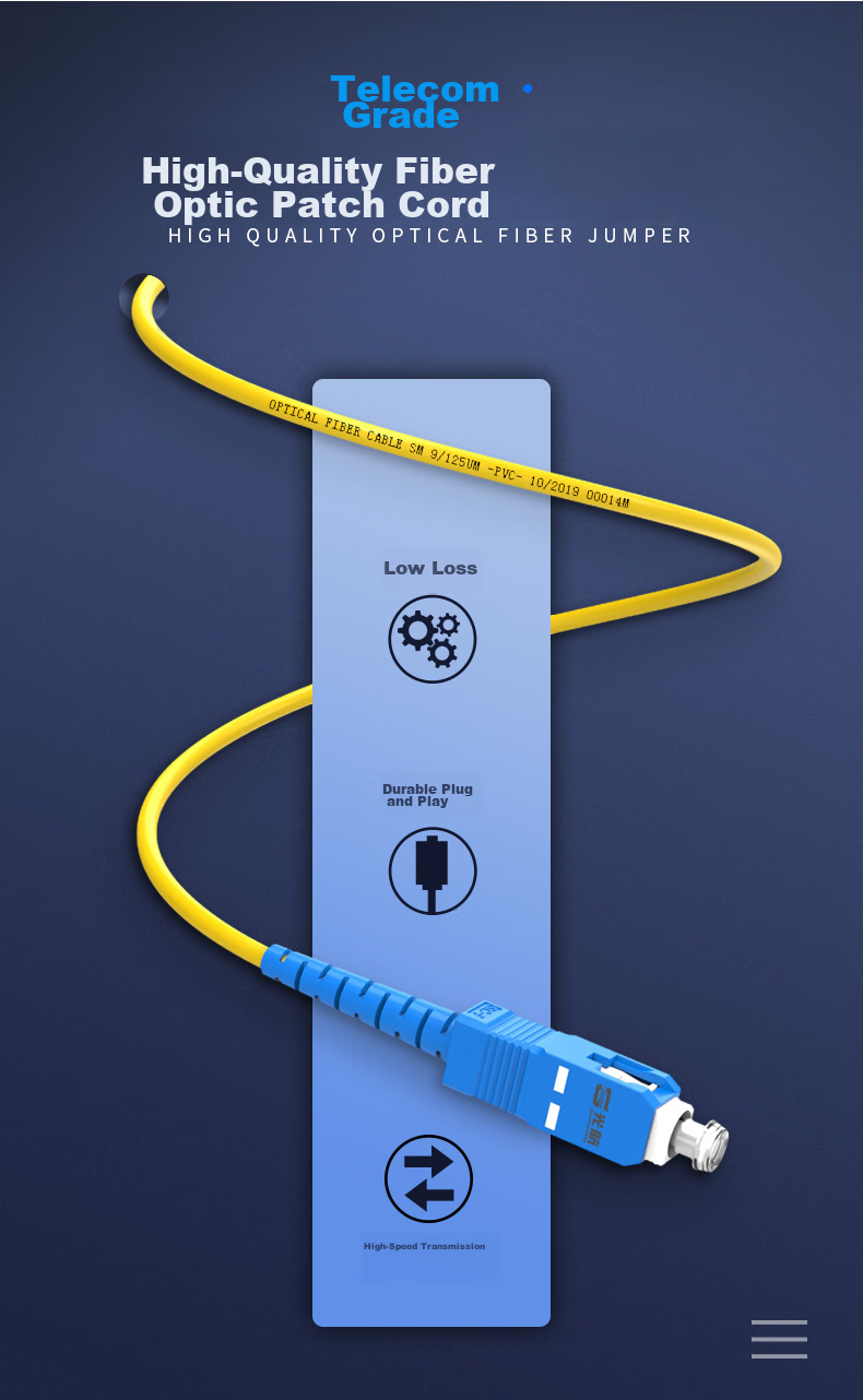 Guanghang Telecom-Grade Fiber Optic Patch Cable LC-LC Single-Mode Dual-Core 3-Meter Indoor Fiber Optic Cable, Low Smoke Zero Halogen Environmentally Friendly Outer Sheath, Transceiver Pigtail GH-LL03 2