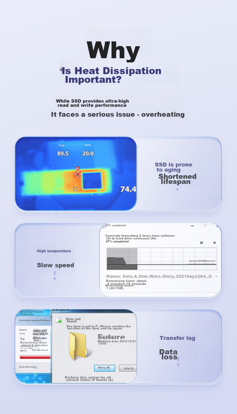 FANXIANG M.2 NVMe/SATA Dual-Protocol Portable Hard Drive Enclosure, Type-C/USB3.2 Dual Interface, SSD Laptop Direct Plug-In Hard Drive Enclosure MD80 10