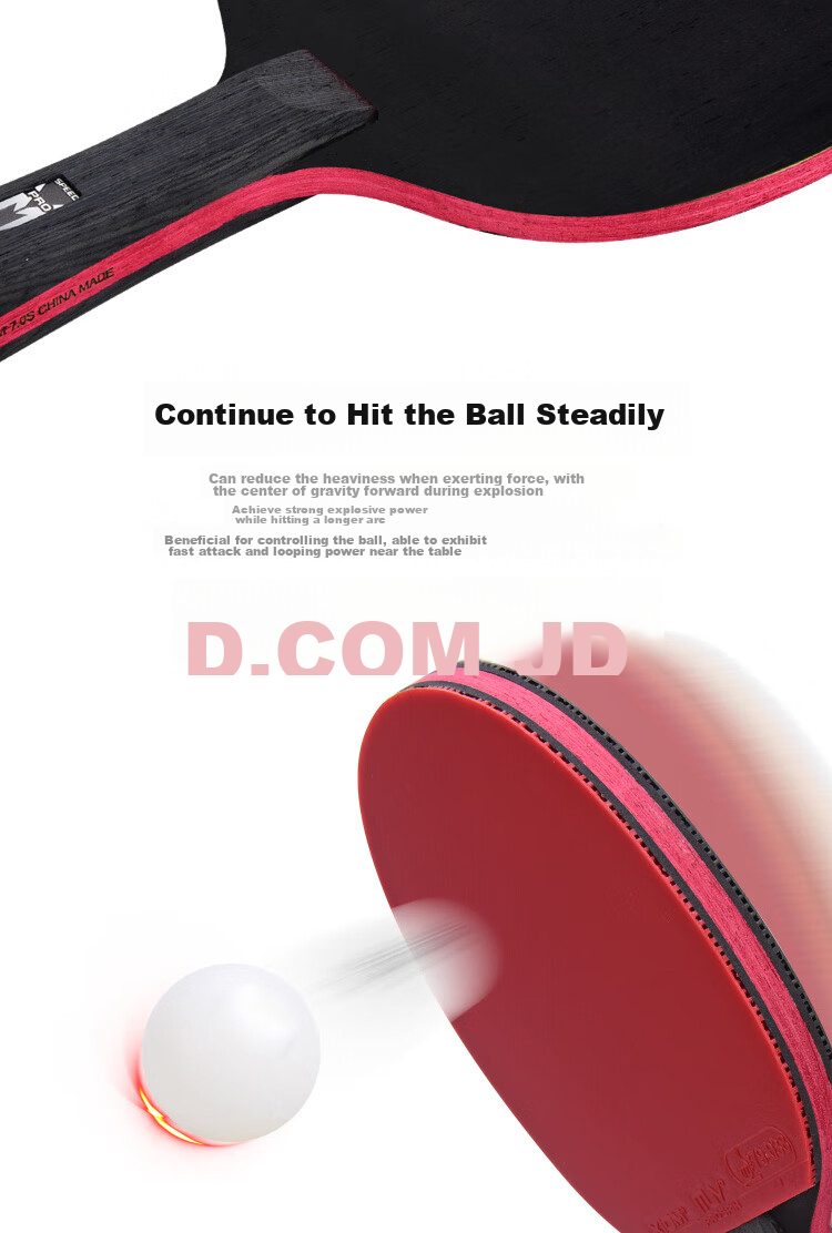 XIOM Table Tennis Racket Straight Handle Single Piece 9-Star Carbon Fiber Racket Double-Sided Reverse Rubber ZETA 9.0S 4