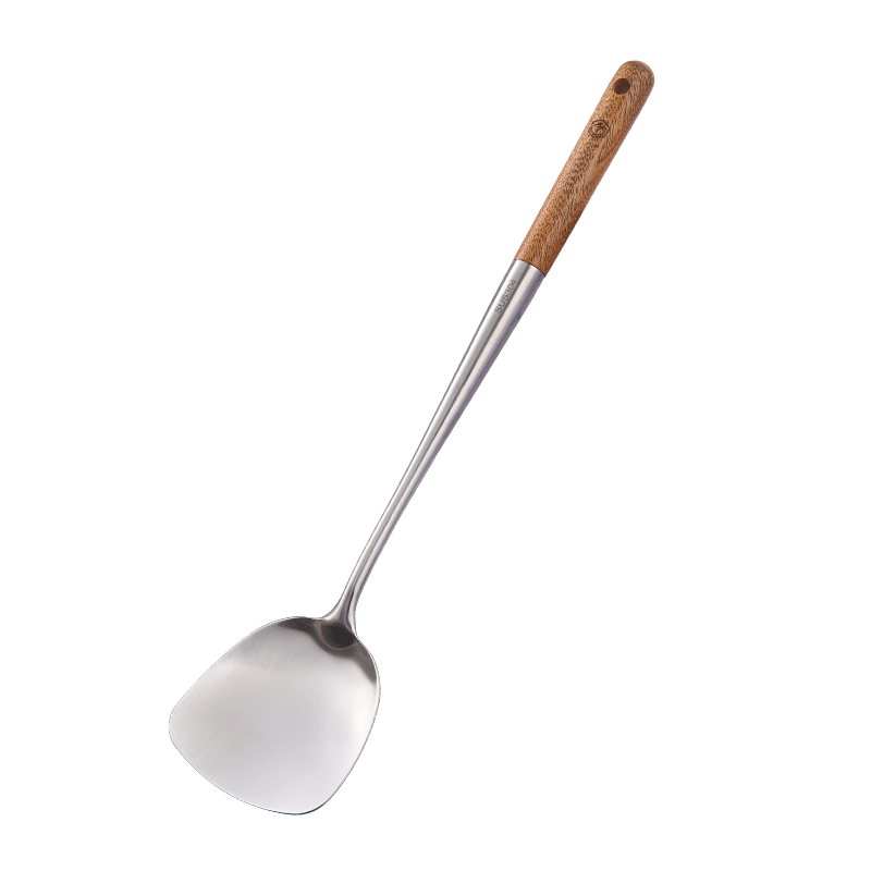 JD Original Spatula, Cooking Utensil, 304 Stainless Steel Kitchen Tool [Ebony Wood Handle], Extended Length 43cm