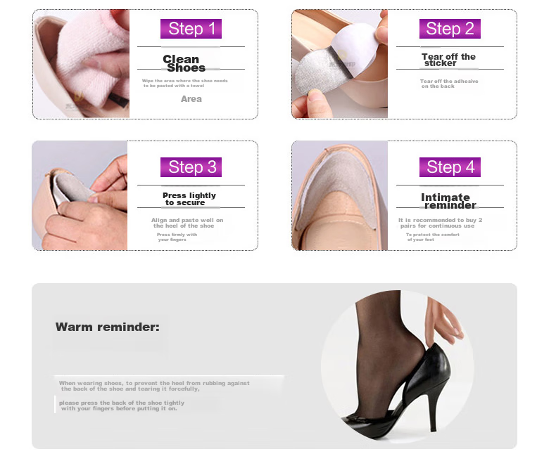 Eleft 4D Heel Grips, 5 Pairs Mixed Set, Anti-Slip High Heels, Anti-Friction Pads, Half Size Insoles for Wome 9