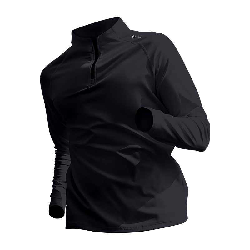 BURUITE Men's Sports T-Shirt Spring and Autumn Quick-Dry Long Sleeve Running Cycling Fitness Training Half-Zip Sweatshirt