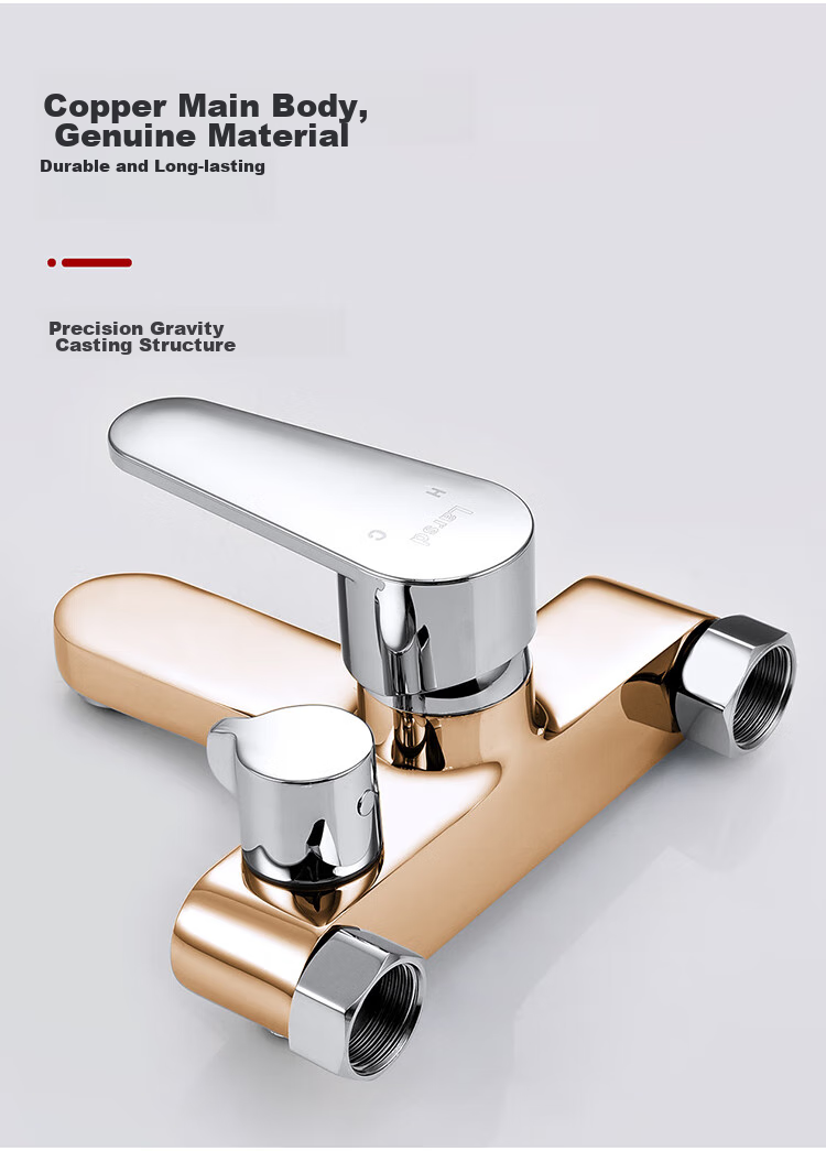 Larsd Shower Mixing Valve, Copper Body, Bathroom Hot And Cold Three-Way Shower Switch, Shower Bathtub Mixing Faucet LD7604 4