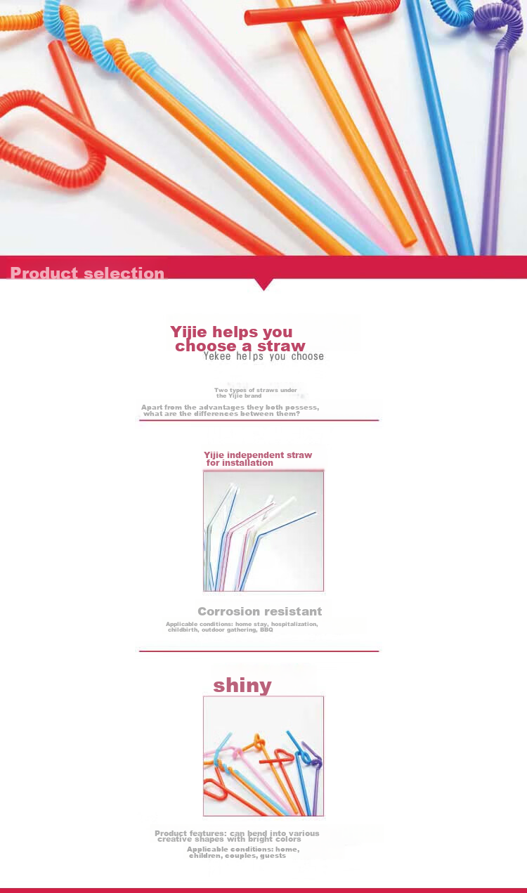 Yekee Disposable Multi-Functional Straws, Hygienic Art Straws, 50-Pack Y-9913 6