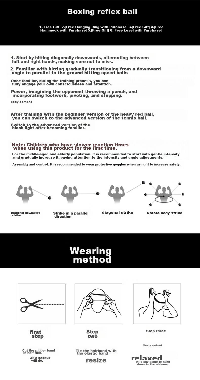Duweike Boxing Speed Ball, UFC Fighting Sanda Training Stress Relief Head-Mounted Reaction Ball, MMA Double Ball 9
