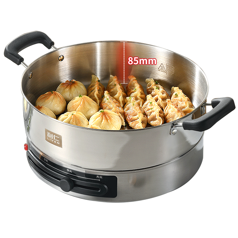 Liven Electric Griddle, Household Use Frying Pan, 304 Stainless Steel, No Coating, Electric Pancake Maker, 32cm Enlarged, 85mm Deepened, Sandwich Maker, Breakfast Machine, DJG-J3285