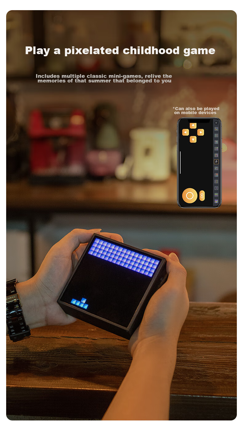 Divoom Dot Sound EVO Bluetooth Speaker, Pixel Desktop Decoration, Lyrics Mini Alarm Clock, Gaming Computer Small Speaker, Home Subwoofer, Tech-Style Desk Accessory, Creative Birthday Gift for Me 11