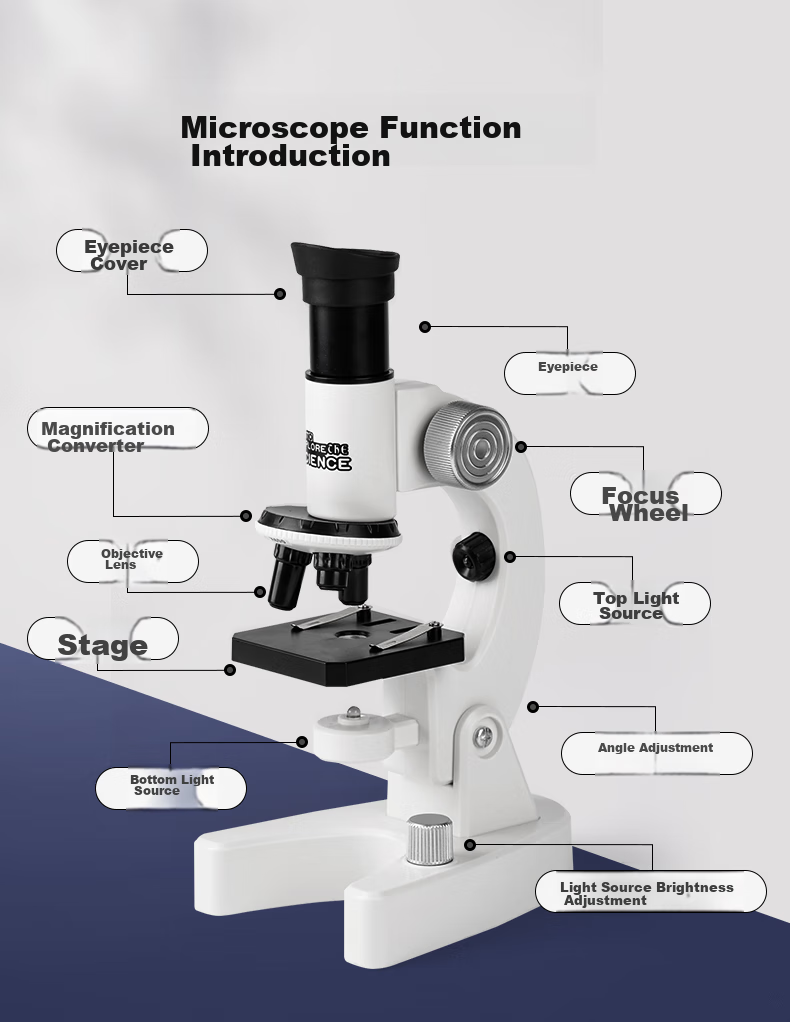 Toylezhi Microscope Children's Educational Science Experiment Toy for Elementary and Middle School Students Ages 3-12 Boys Birthday Gift 8