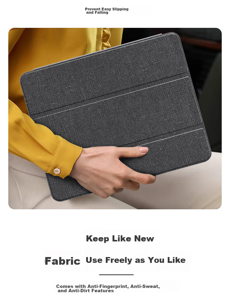 ESCASE IPad 10th Generation Protective Case, Apple 10th Tablet 10.9-Inch Smart Sleep Case with Stand, Smart Sleep/Wake Function, Shockproof, Anti-Fingerprint, ES-18 Blend Fabric Art Jazz Black 8