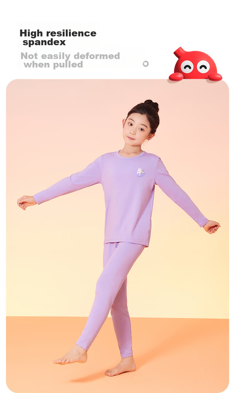 Hodo Children's Underwear Set, Hodo Cotton Candy Modal Cotton Sweater Autumn Top And Pants L6012 Pink 130 11