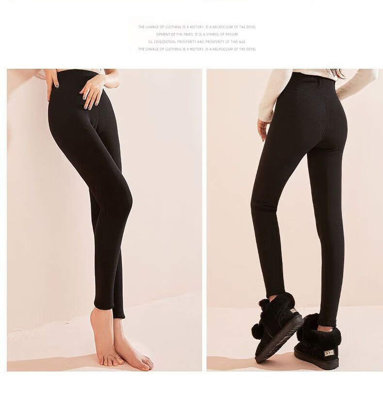 LangSha 25 Autumn Winter New Lamb Fleece Lined Leggings Thickened Warm High Waist Slim Fit Plus Size Cotton Pants for Women 17