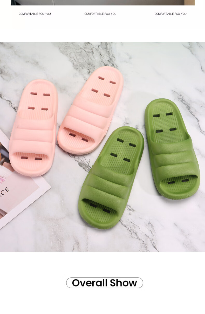 IQGD Slippers for Men And Women, Indoor/outdoor Home Bathroom Clogs, Couple Style, 2402 [Black], Size 36-37 14