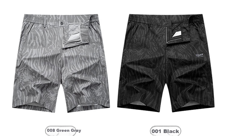 DANCING WOLVES [Tiger Pattern All Over] Summer Trendy Versatile Loose Men's Casual Shorts, 001 Black, Size 35 4