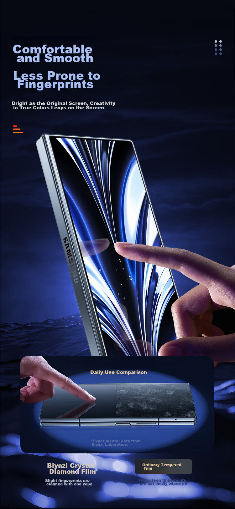 BIAZE Tempered Glass Screen Protector for Samsung Z Fold5 Outer Screen, Foldable Phone Protective Film, Full Coverage Anti-Scratch Wear-Resistant Low Fingerprint High Definition Front Screen Protective Glass JM846 8