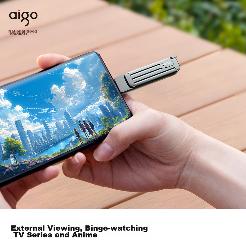 USB-накопитель Aigo W381 Type-C USB3.2 128GB, скорость чтения 220 МБ/с, металлический корпус, серый