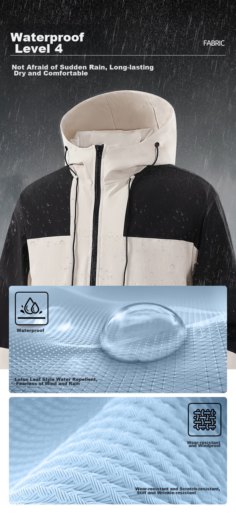 Baleno Men's Sports Woven Jacket, Spring And Autumn Outdoor Windproof Water-Resistant Casual Hooded Jacket, Simple Versatile Windbreaker 4