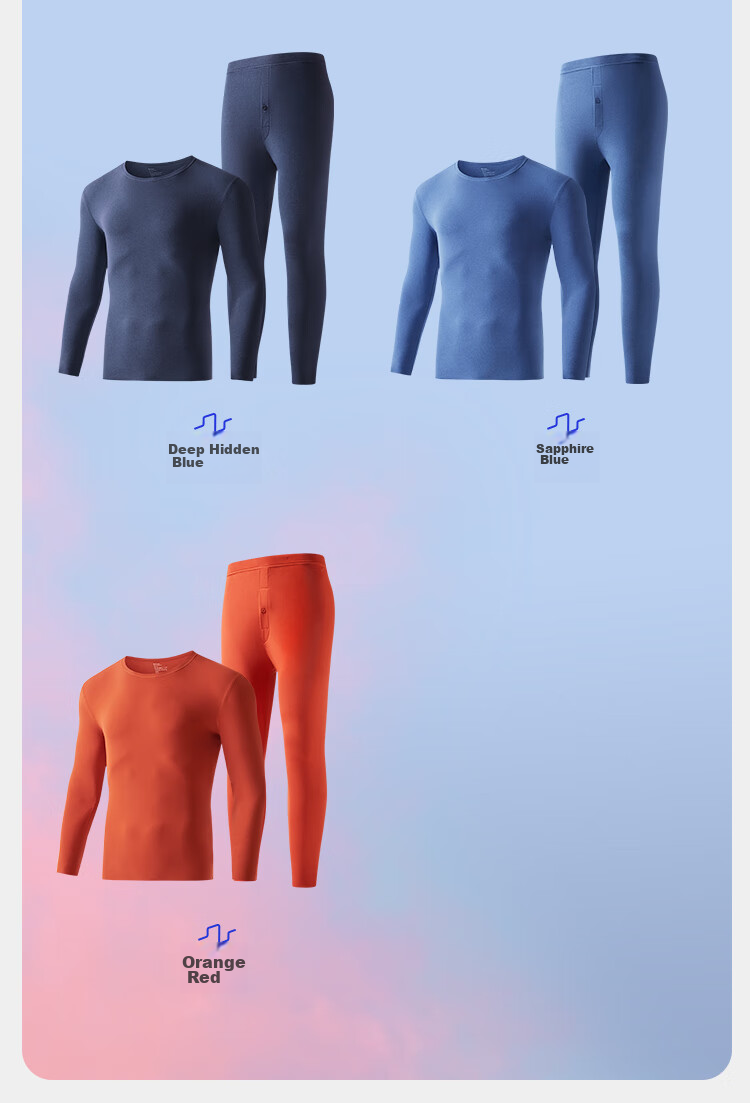 HLA [Xiaohuo-3 Fen Huo] Women's Thermal Underwear, Double-Sided Fleece 230g, Antibacterial And Anti-Mite, Thin Autumn Top And Pants Set 27