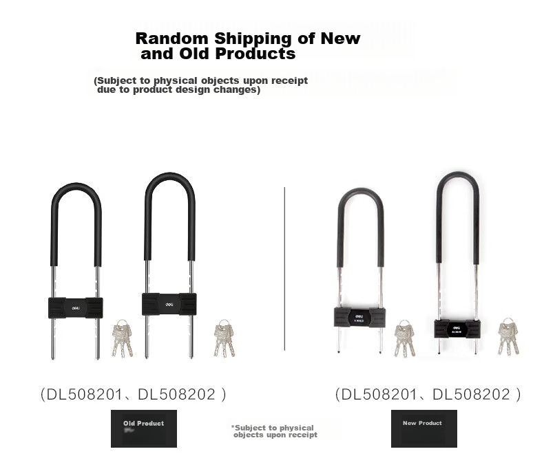 Deli U-Shaped Lock, Padlock, Glass Door Lock, Anti-Theft B-Grade Lock Cylinder, Electric Bike Lock, Cut-Resistant, Tamper-Proof, 290-400mm 1