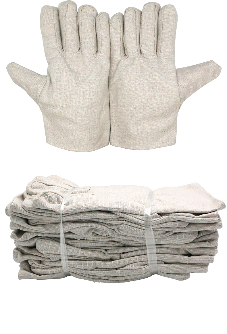 Maozheng Double-Layer Canvas Work Gloves, 10 Pairs, Thickened Wear-Resistant Tear-Resistant Welding Soldering Handling Mechanical Maintenance Work Protection MZS-F100 10