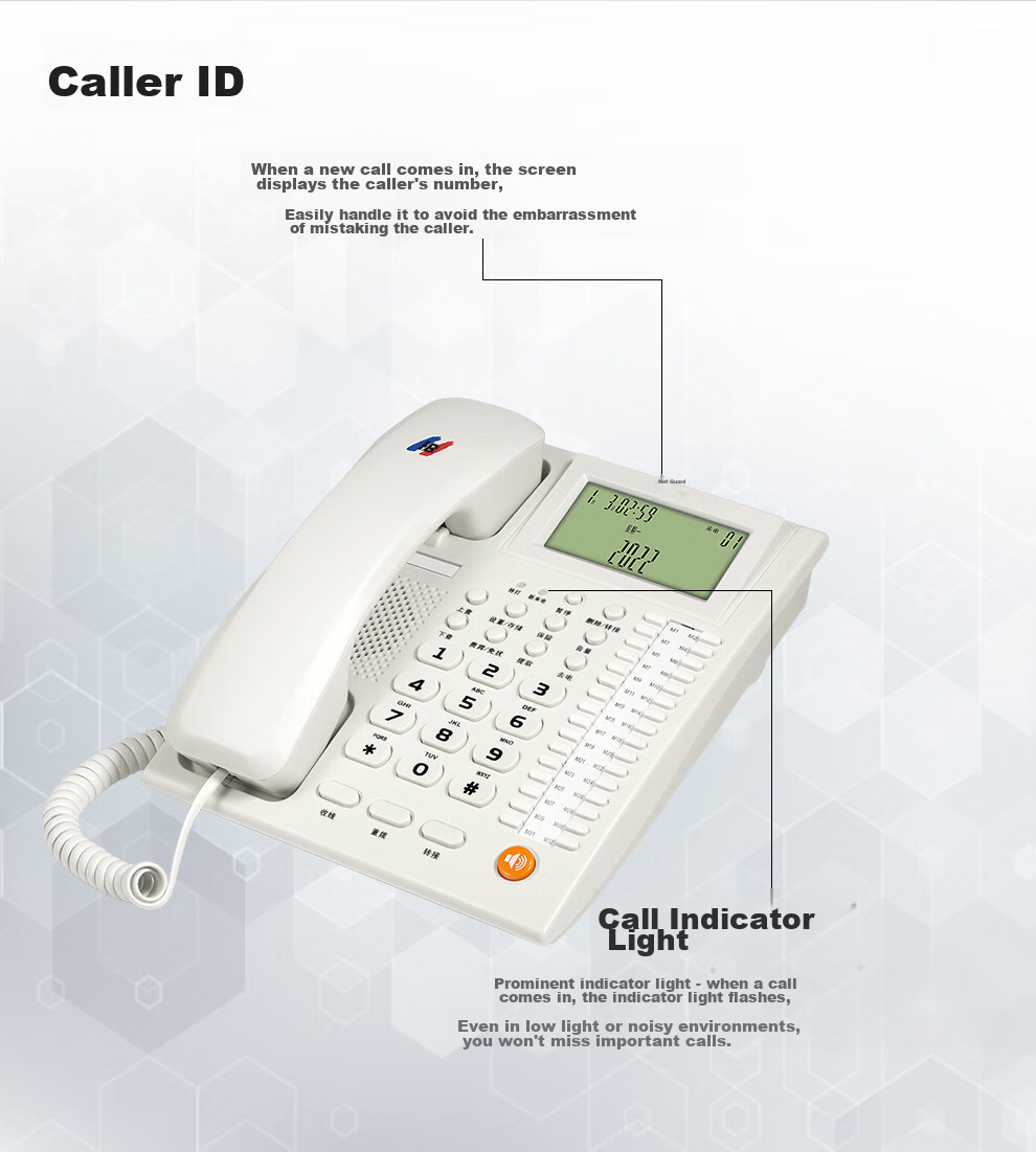 Guowei Telephone Extension HB MT-2, Front Desk Switchboard, Business Office, One-Touch Transfer, One-Touch Dialing, Feature Phone, Hotel Reception Telephone, Hands-Free Call Display 9