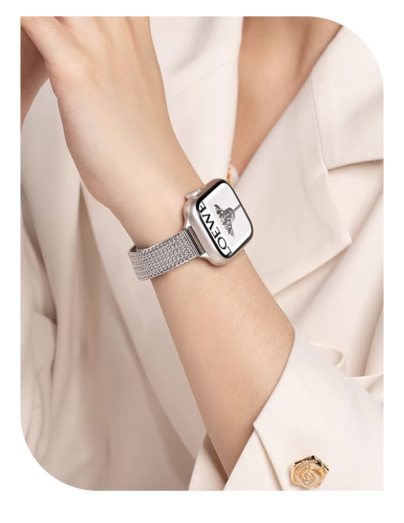 Mashi [Cooling Breathable] Compatible Apple Watch Band Apple Watch/Ultra 3/iWatch S11/10/9/8/7/SE Metal Slim Magnetic Strap 6