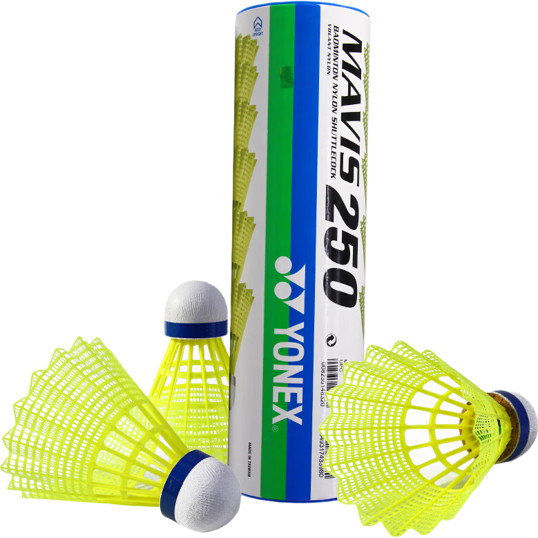 YONEX Badminton Nylon Shuttlecock, Durable for Competition And Training, YY Plastic Shuttlecock M-250 Yellow
