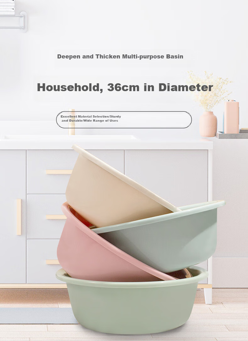 Fuaijia Face Basin, 36cm Thick, 2 Pieces, Vegetable Washing Basin, Student Plastic Basin, Foot Washing Basin, Foot Soaking Basin, Hand Washing Basin, Laundry Basi 1