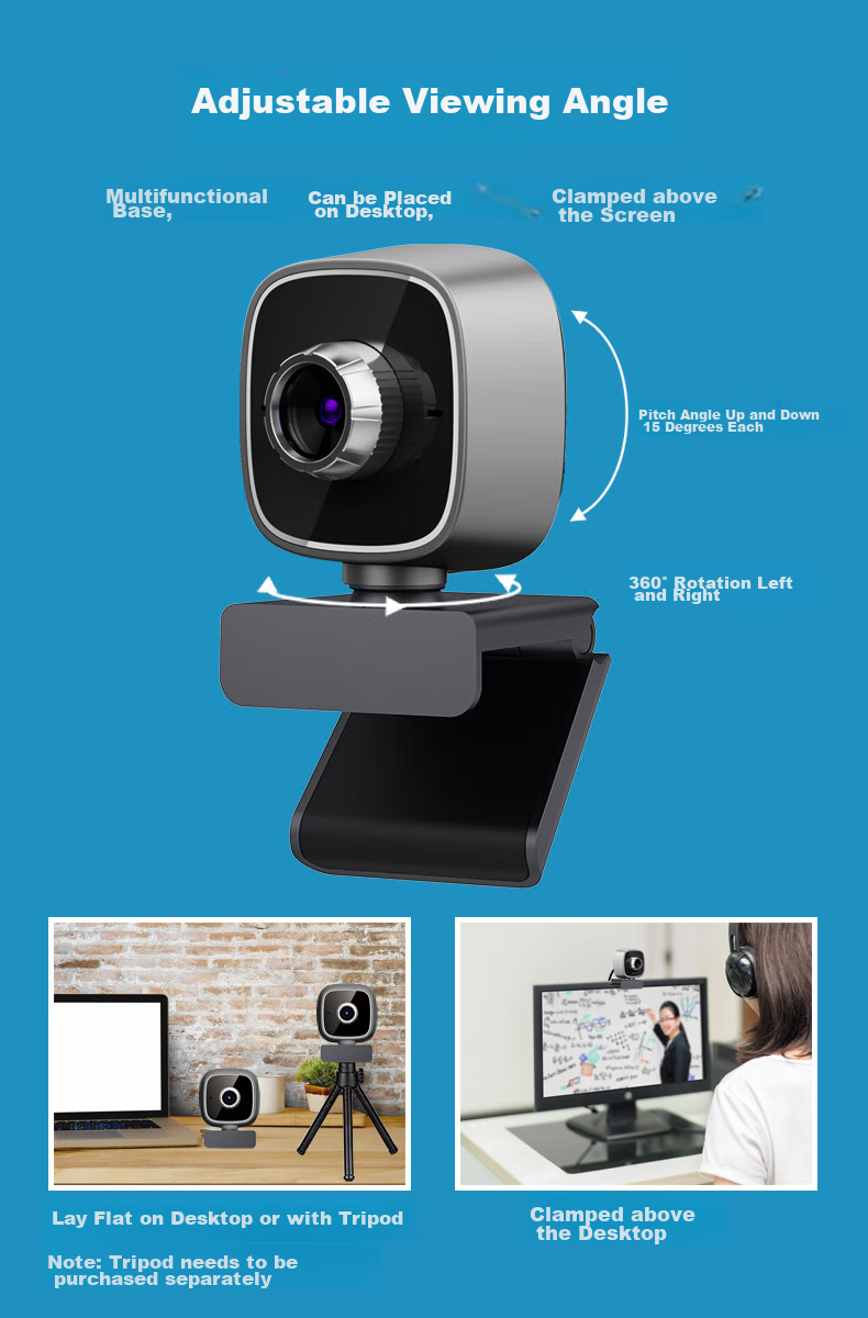 GESOBYTE C203 720P HD Webcam with Independent High-Definition Microphone for Live Streaming, Video Calls, Conferences, Online Teaching, Home Use, Laptop And Desktop USB Interface, Plug-And 9