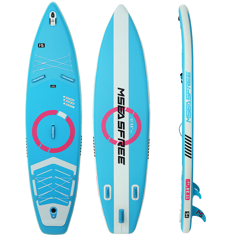 MSEASFREE Colorful Surf Paddleboard Fishing Yoga SUP Upgraded Colorful Blue