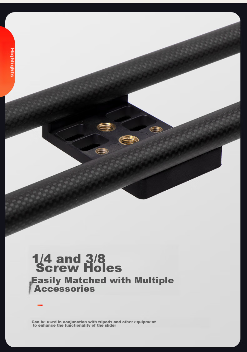 Hakutatz 100cm Carbon Fiber DSLR Camera Photography Slider, Camera Track for 5D3, Video Shooting, Six-Axis Damping Follow Focus, Ball Head Gimbal 8