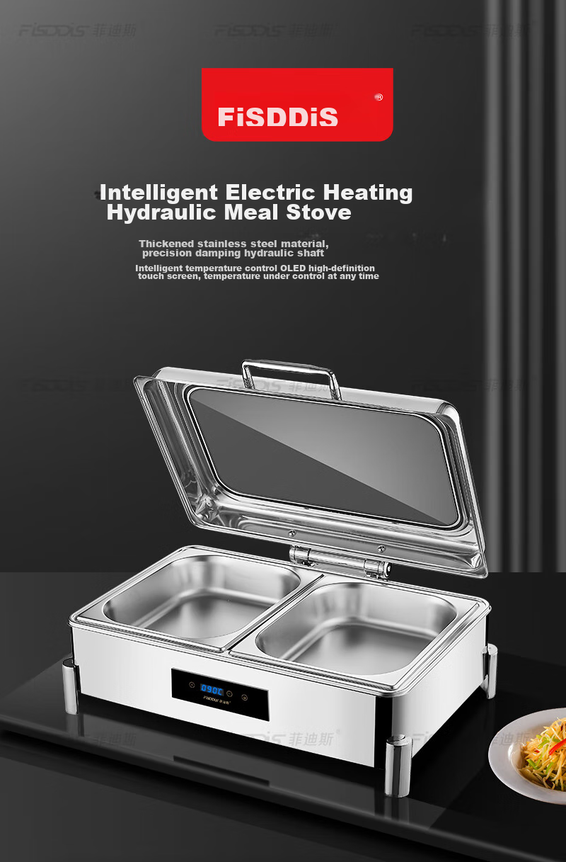 FISDDIS Self-Service Buffet Warmer, Smart Electric Heating Breakfast Food Warmer, SXL803-3 [57x42x22cm 1
