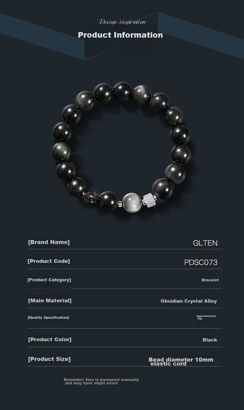 GLTEN Obsidian Men's Bracelet with Lucky Beads, Luxurious High-End Birthday Gift for Boyfriend Or Husband 9
