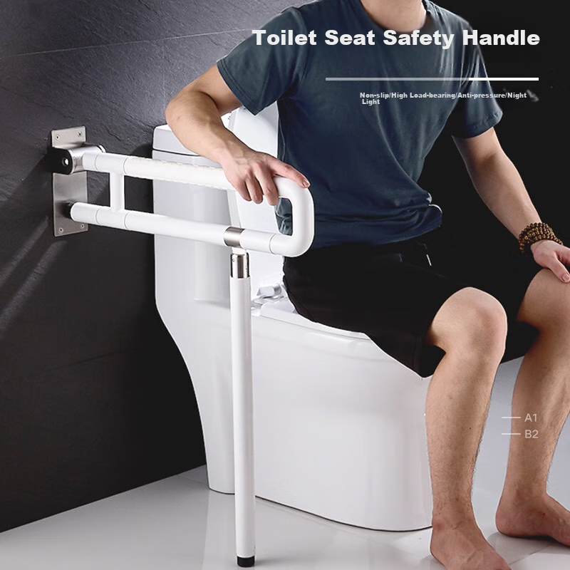 MODUN Toilet Handrail, Bathroom Support Rail, Elderly Safety Anti-Fall Seat Support, Toilet Barrier-Free Riser, Foldable