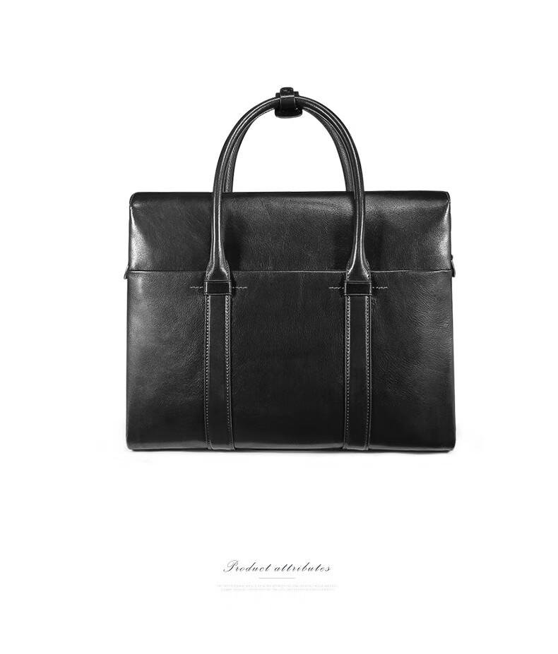 BVP Business Casual Leather Briefcase for Men Large Capacity Laptop Bag Shoulder Crossbody Bag 27