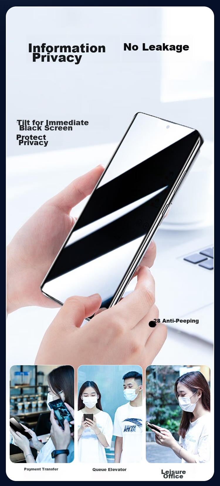 Kulefeng [Kunlun 28° Privacy Screen Protector] for Huawei Pura70Ultra Tempered Glass Film, HUAWEI P70Pro/+ Phone Anti-Peeping Privacy Protection Film, Ultra-Thin Shatterproof 5