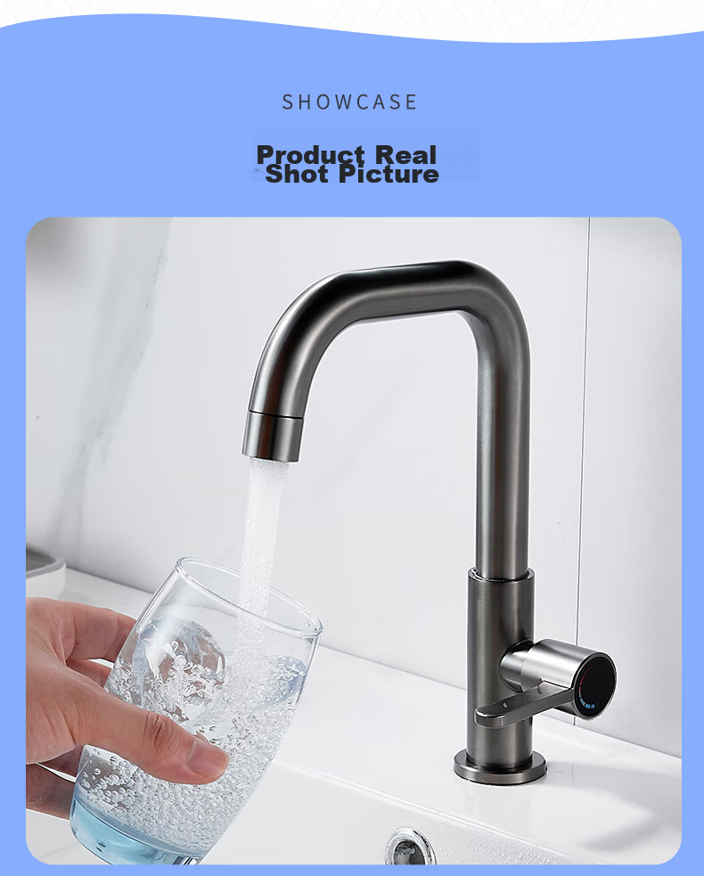 BSITN Basin Faucet, Stainless Steel Cold Water Tap, 7-Shaped Bathroom Cabinet Faucet, B069 12