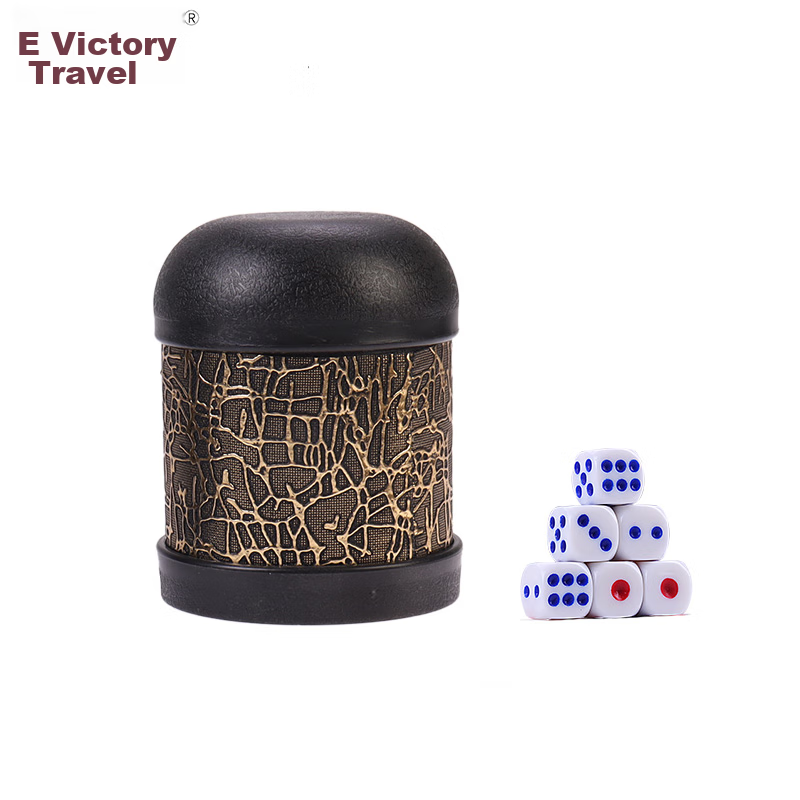 Shenglv Dice Set with Dice Cups, Manual Dice Shaker, Bar Dice, Nightclub KTV Dice Shaker with 6 Colorful Dice