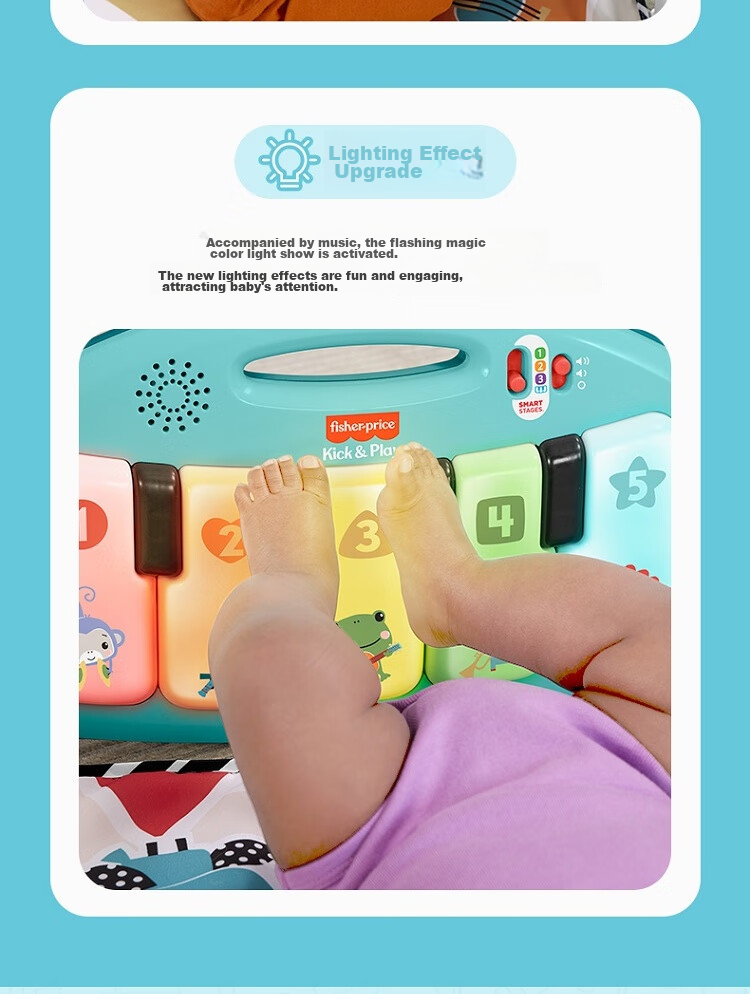 Fisher-Price Newborn Welcome Gift Toy, Birthday Present - Upgraded Colorful Piano Fitness Machine HXV97 9