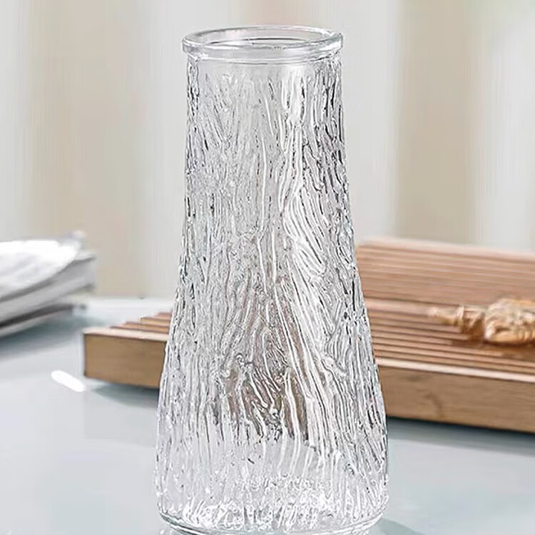 Jidukongjian Glass Vase, Nordic Style, Living Room Table Decoration, Transparent Hydroponic Flower Pot, Large Tree Bark Desig 4