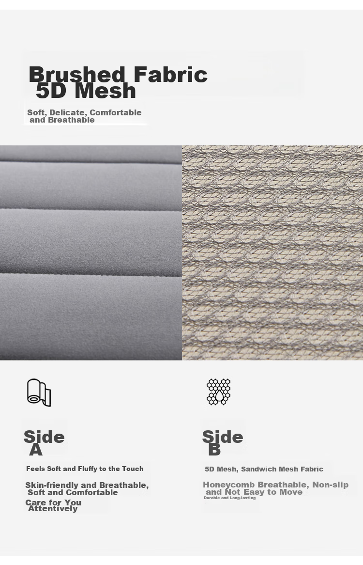 Dohia Mattress Pad, 5D Mesh Foldable Dormitory Single Pad, Bedding Mat, 1.2x2 Meters, Gray 3