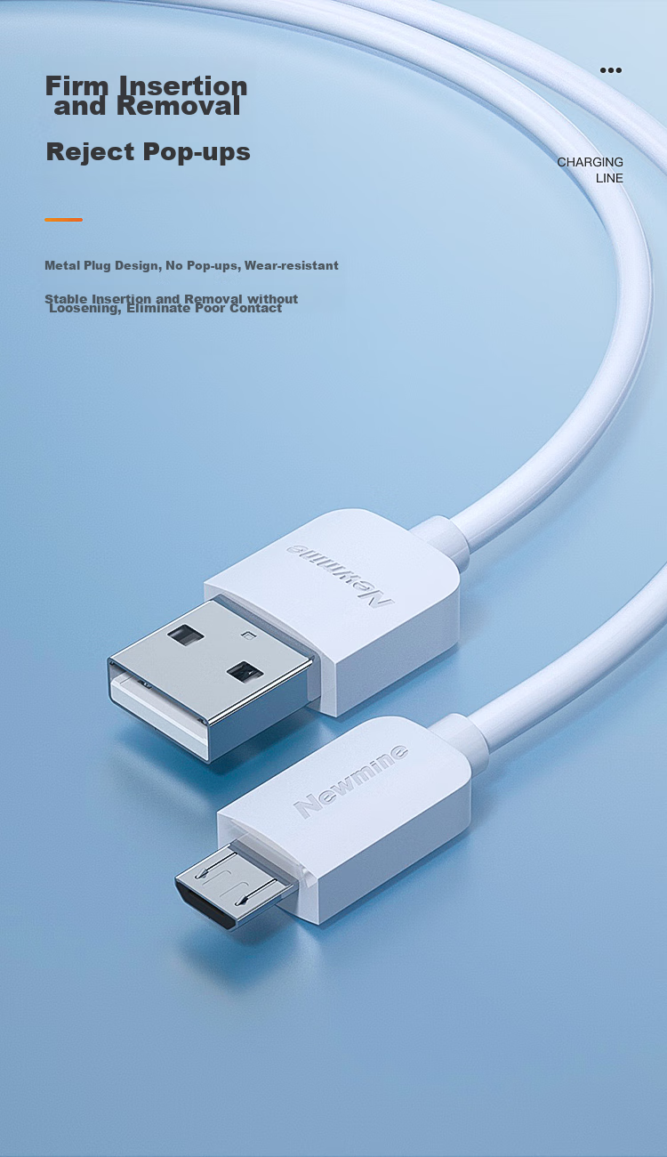 Newmine Android Data Cable, Phone Charging Cord, Micro USB Charger Cable 1 Meter, Compatible with Huawei, Xiaomi, Vivo/OPPO, Redmi, Samsung [Two-Pack] 5