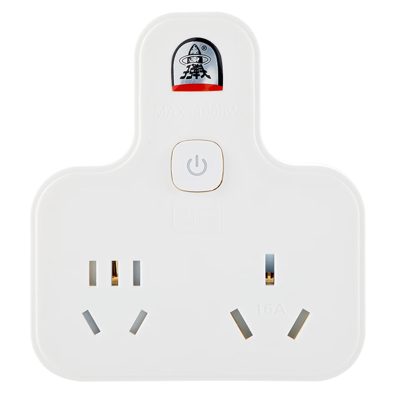 Zidantou 16A High-Power One-To Socket/ Master Switch/ Power Converter/ Adapter Plug/ Socket Converter/ 2-Outlet Wireless Power Strip TS-552K
