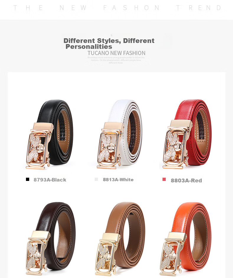 TUCANO Women's Leather Belt, Fashionable Versatile Korean Style Practical Ladies' Waistband with Automatic Buckle, No Drilling Required, Birthday And 520 Gift 3