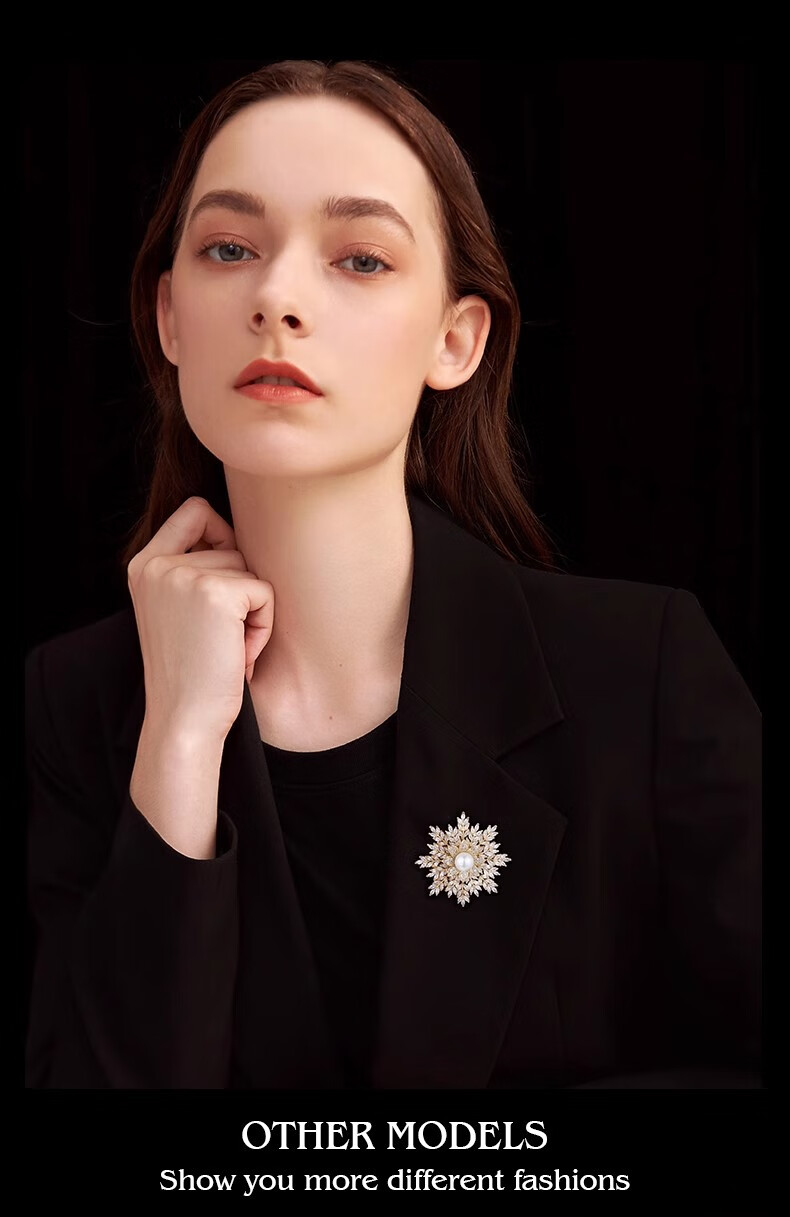 Eternelle French Eternal Design-Inspired Brooch for Women, Elegant Snowflake Pin, High-End Exquisite Silk Scarf Clasp, Birthday Gift 8